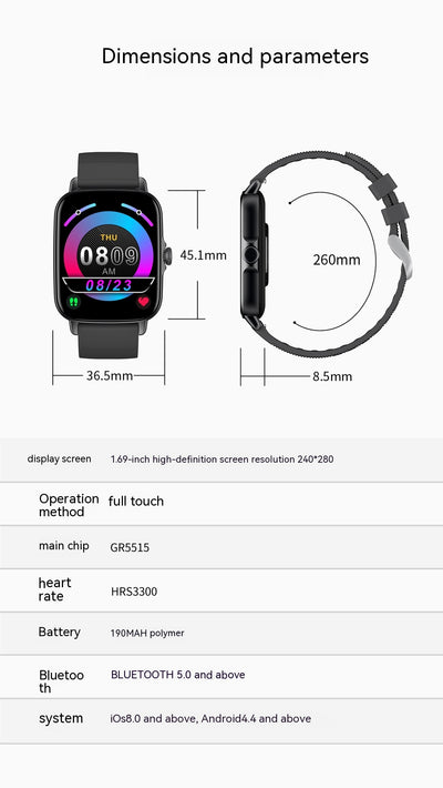 Reloj Inteligente KT58 con Monitor de Frecuencia Cardíaca y Presión Arterial - Image 20