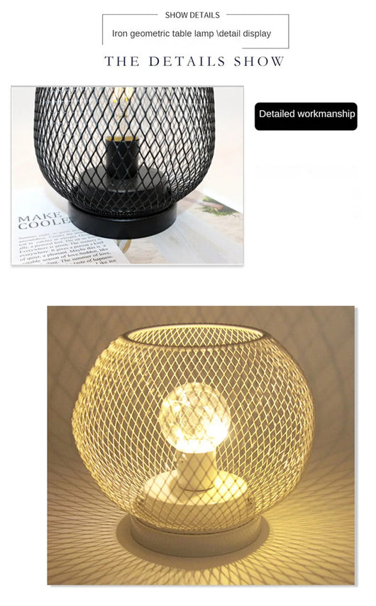 Lámpara de Escritorio Estilo Retro con Jaula de Pájaro Hueca - Luz Nocturna a Batería - Image 14