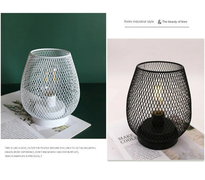 Lámpara de Escritorio Estilo Retro con Jaula de Pájaro Hueca - Luz Nocturna a Batería - Image 18
