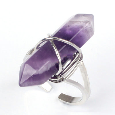 Anillo Hexagonal de Cristal Natural - Image 7