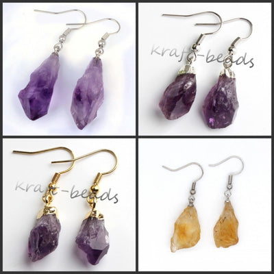 Aretes de Cristal Natural Bruto - Piedras sin Pulir Auténticas - Image 7
