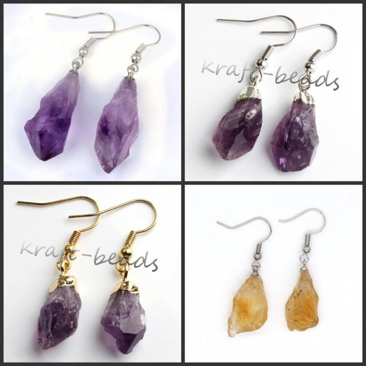 Aretes de Cristal Natural Bruto - Piedras sin Pulir Auténticas - Image 7