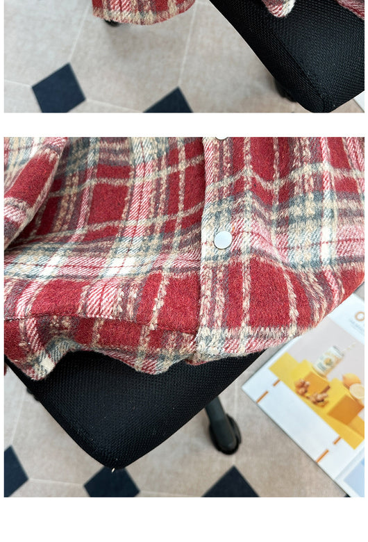 Chaqueta Camisa de Lana a Cuadros con Botones para Hombre - Image 18