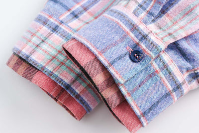 Camisa Cuadriculada Estilo Japonés con Detalles de Costura - Image 23