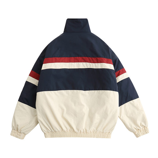 Chaqueta Acolchada de Algodón con Bordado de Letras y Contraste de Colores - Image 23