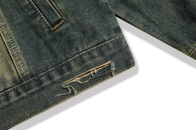 Chaqueta Denim con Cuello Alto y Detalles Rotos - Image 39