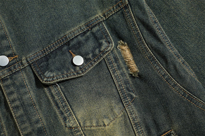 Chaqueta Denim con Cuello Alto y Detalles Rotos - Image 45