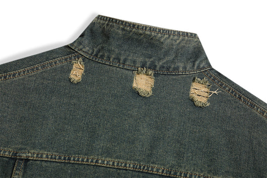 Chaqueta Denim con Cuello Alto y Detalles Rotos - Image 51