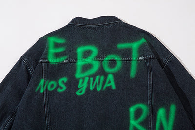 Chaqueta Denim Hip Hop con Letras Americanas Estampadas - Image 25