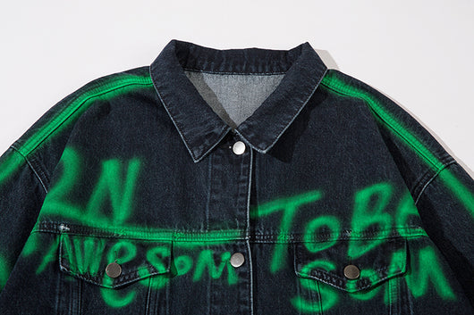 Chaqueta Denim Hip Hop con Letras Americanas Estampadas - Image 32