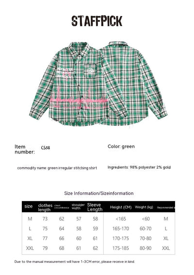 Camisa Cuadriculada Japonesa con Costuras Combinadas - Image 21