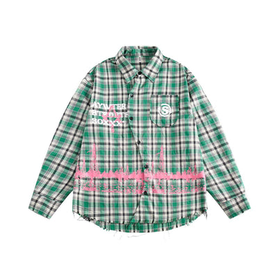 Camisa Cuadriculada Japonesa con Costuras Combinadas - Image 23