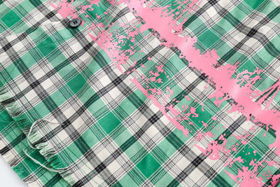 Camisa Cuadriculada Japonesa con Costuras Combinadas - Image 26
