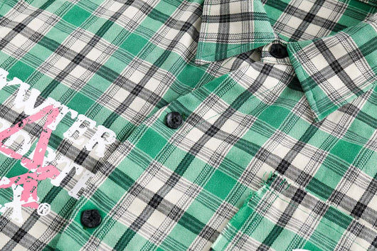 Camisa Cuadriculada Japonesa con Costuras Combinadas - Image 29