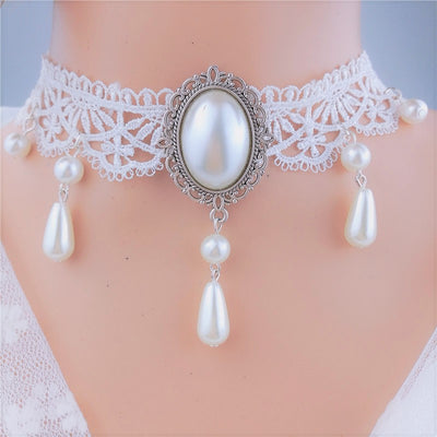 Collar Personalizado de Cristal Multicapa con Encaje y Cadena de Hueso - Image 13