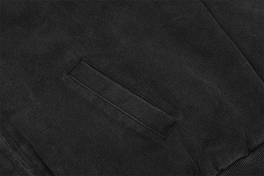 Chaqueta de Lona Retro con Cuello Solapa y Bordado de Alfabeto Americano - Image 38