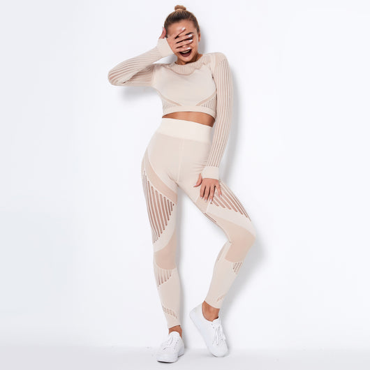 Conjunto de Yoga Absorbente sin Costuras con Manga Larga - Image 18