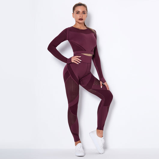 Conjunto de Yoga Absorbente sin Costuras con Manga Larga - Image 22