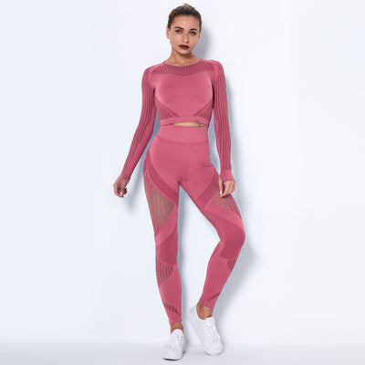 Conjunto de Yoga Absorbente sin Costuras con Manga Larga - Image 26