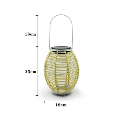 Lámpara Solar de Techo Tejida en Ratán para Jardín y Terraza - Image 10