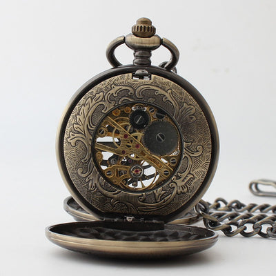Reloj de Bolsillo Hombre Dragón Volador Clamshell Hueco con Escala Romana - Image 7
