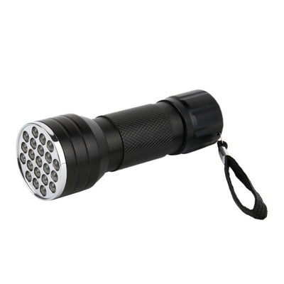 Linterna UV Ultravioleta 21 LED Aluminio - Detector de Seguridad Multifunción