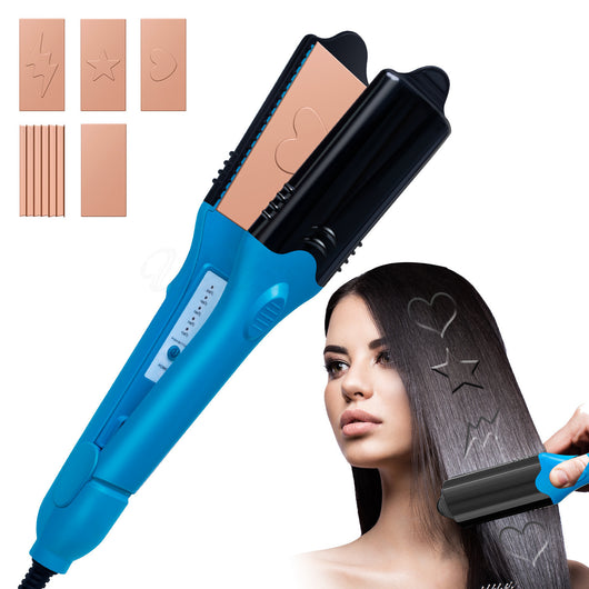 Plancha Rizadora Multifuncional 3D con Patrón Love Star - Rizador y Alisador Dual - Image 10