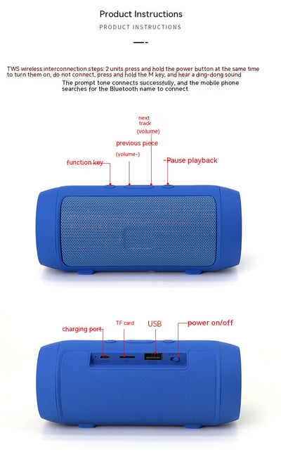 Parlante Bluetooth Portátil con Subwoofer para Exteriores - Image 11