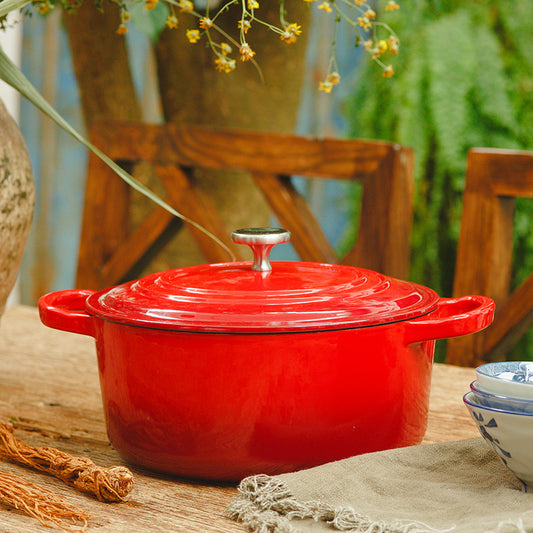 Olla de Hierro Fundido Esmaltada para Sopas y Guisos