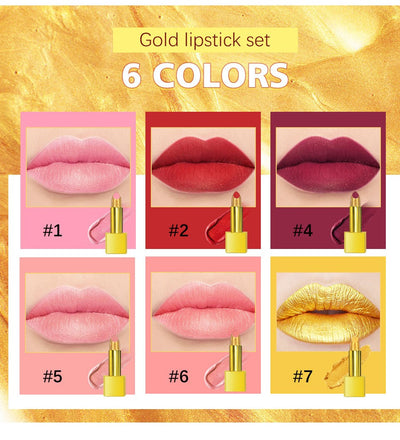 Estuche de Labiales Dorados - Kit Completo de Maquillaje - Image 7