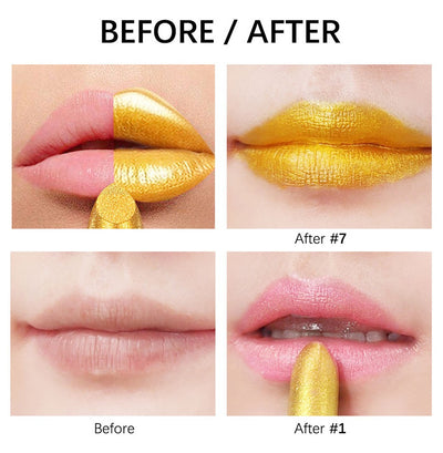 Estuche de Labiales Dorados - Kit Completo de Maquillaje - Image 13