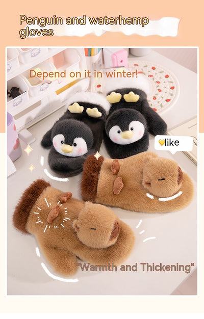 Guantes de Peluche Infantiles - Capibara y Pez Globo - Image 22