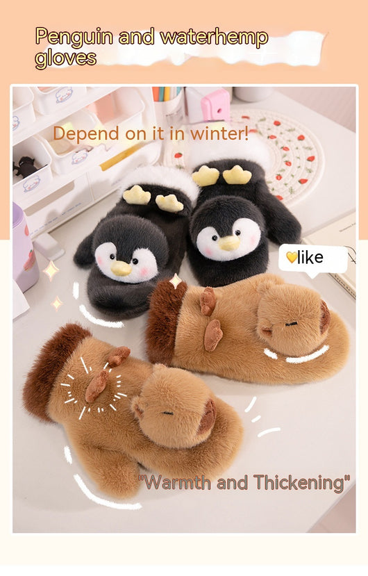 Guantes de Peluche Infantiles - Capibara y Pez Globo - Image 22