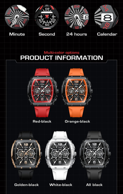 Reloj Deportivo Cuadrado Resistente al Agua con Calendario Multifuncional - Image 25