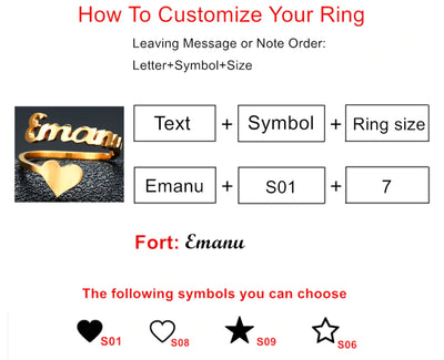 Anillo Personalizado de Acero Inoxidable con Nombre y Corazón para Hombre y Mujer - Image 7