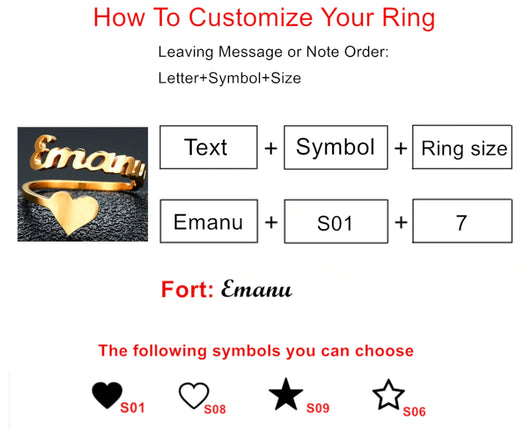 Anillo Personalizado de Acero Inoxidable con Nombre y Corazón para Hombre y Mujer - Image 7