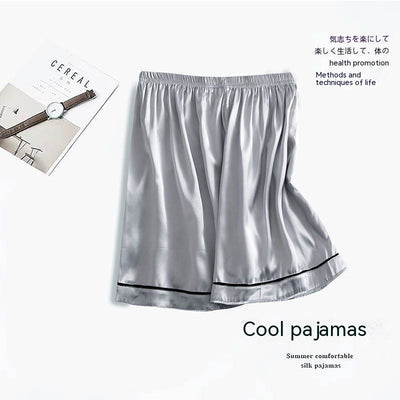 Pantalones Cortos Pijama Hombre Talla Grande Seda Hielo Ultrafino - Image 16