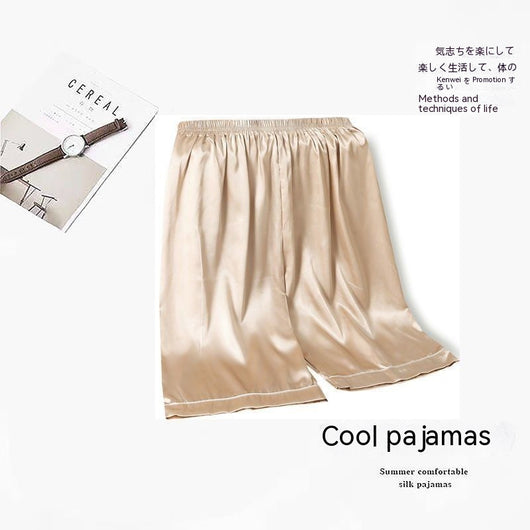 Pantalones Cortos Pijama Hombre Talla Grande Seda Hielo Ultrafino - Image 19