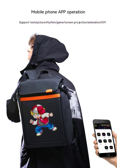 Mochila LED Inteligente con Proyección Bluetooth para Ciclismo - Image 9