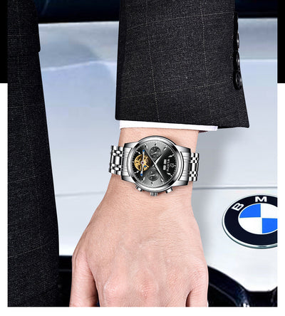 Reloj Mecánico Automático Multifunción Estilo Empresarial Coreano para Hombre - Image 9