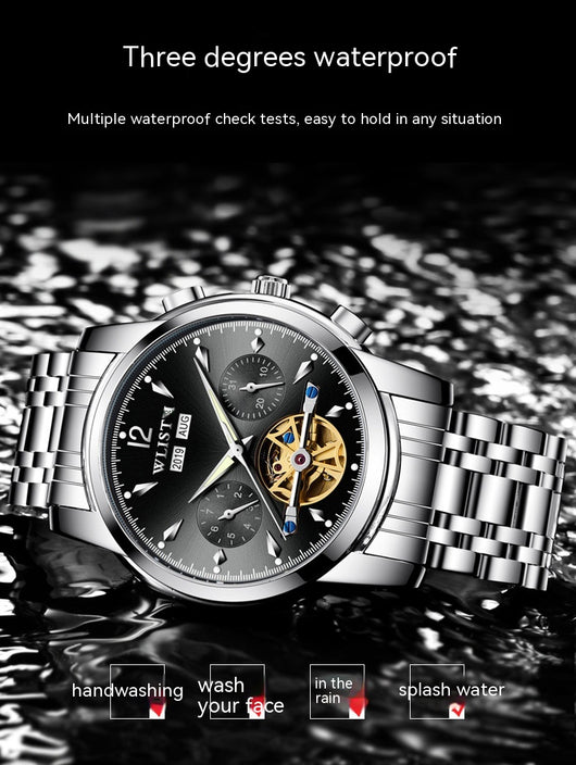 Reloj Mecánico Automático Multifunción Estilo Empresarial Coreano para Hombre - Image 10