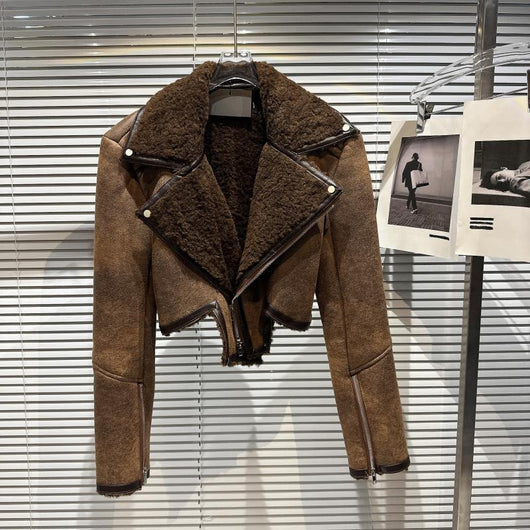 Chaqueta de Cuero con Cuello de Piel para Motociclista - Abrigo de Invierno y Otoño - Image 12