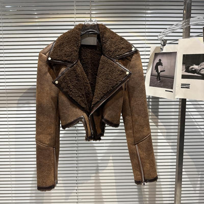 Chaqueta de Cuero con Cuello de Piel para Motociclista - Abrigo de Invierno y Otoño - Image 19