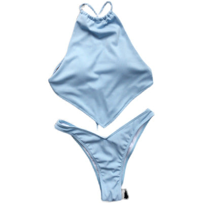 Bikini Rayas Pit Escotado con Relleno - Traje de Baño Triángulo Sexy