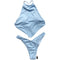 Bikini Rayas Pit Escotado con Relleno - Traje de Baño Triángulo Sexy