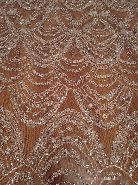 Vestido de Novia con Encaje de Lentejuelas y Perlas Efecto Onda - Image 15