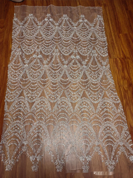 Vestido de Novia con Encaje de Lentejuelas y Perlas Efecto Onda - Image 19