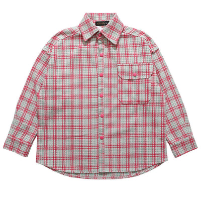 Camisa de Cuadros Hombre con Bordado de Letras - Manga Larga Suelta Estilo Urbano Otoño - Image 19