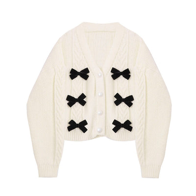 Cardigan Tejido con Moño Elegante - Corte Suelto para Mujer - Image 9