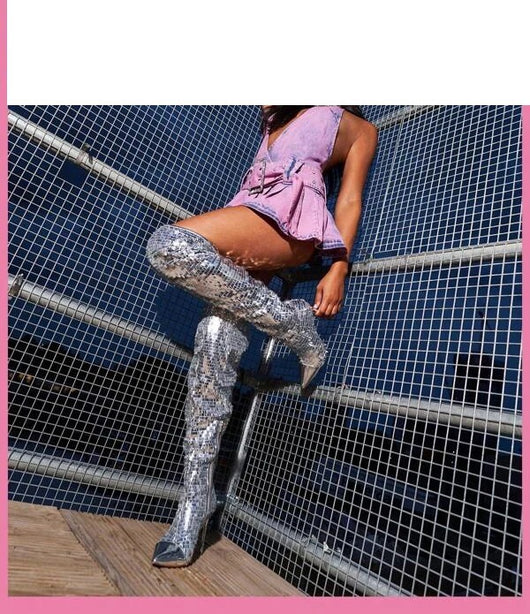 Botas Altas de Lentejuelas Brillantes para Mujer - Image 11